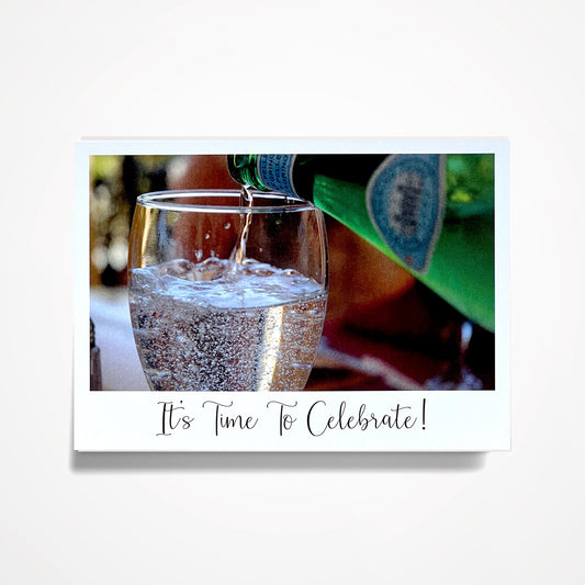 Celebrate: Photo Card, 5"x7" Blank inside: "It's Time To Celebrate!"