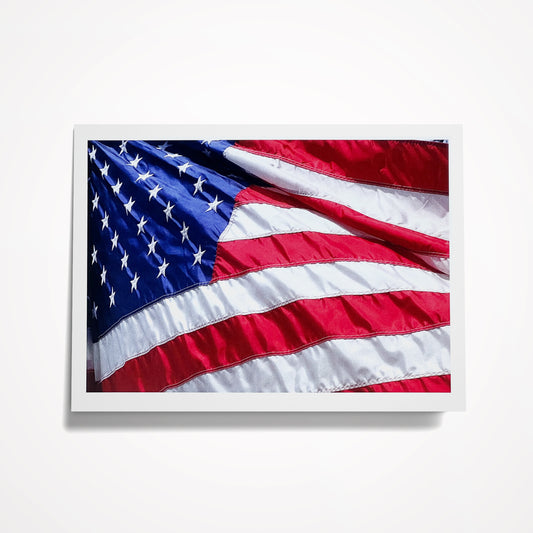 Photo Card, Blank 5"x7": American Flag, Waving