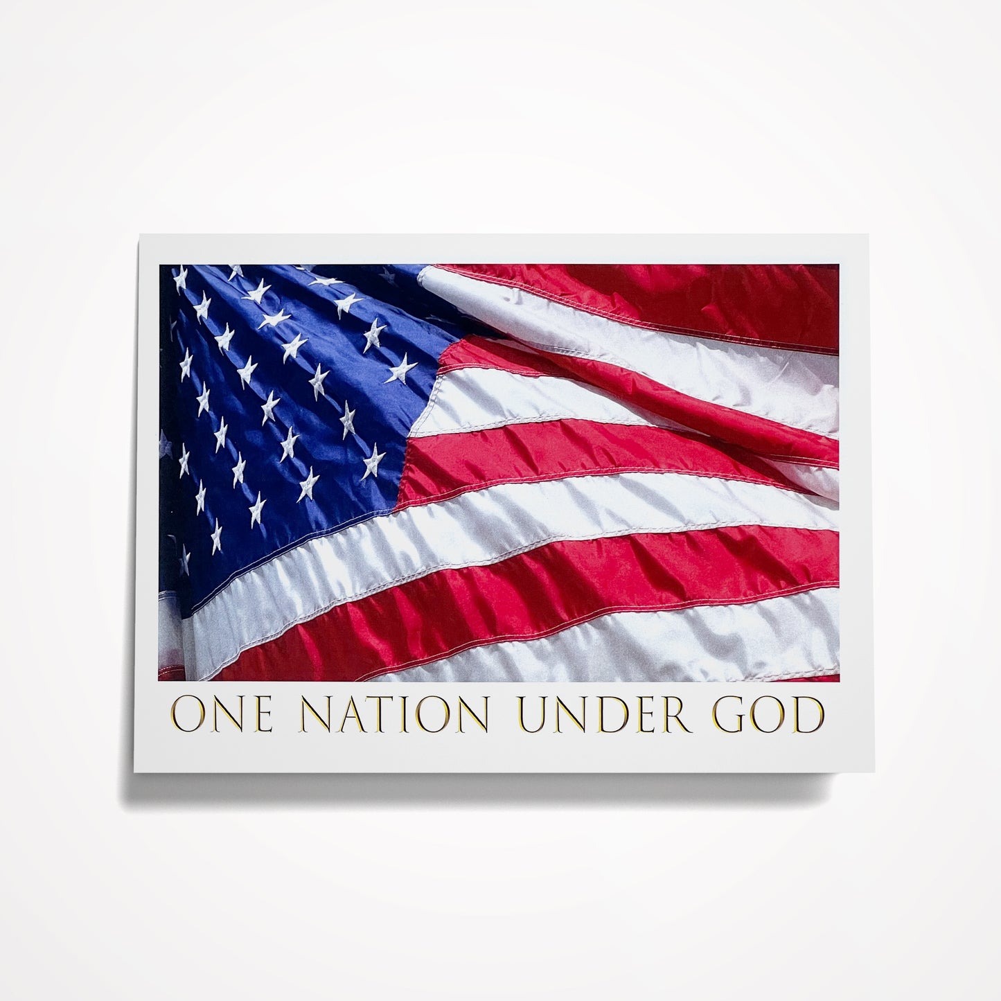 Photo Card, Blank 5"x7": American Flag, One Nation Under God