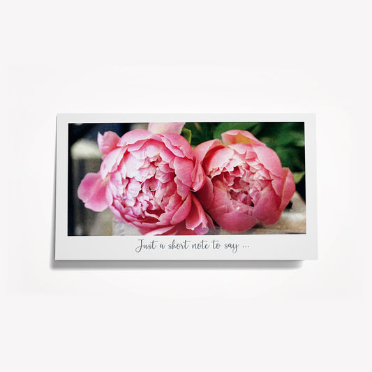 Short Notes: A Pair of Pink Peonies. Size: 6.25"x3.5"